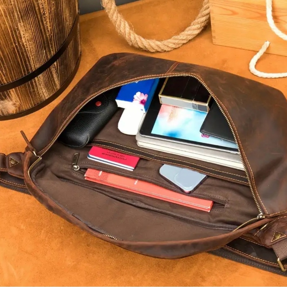 Brown Leather Sling Bag - Picture 9 of 10